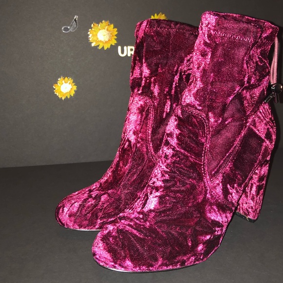 Express Maroon Suede-like Booties - Picture 1 of 5